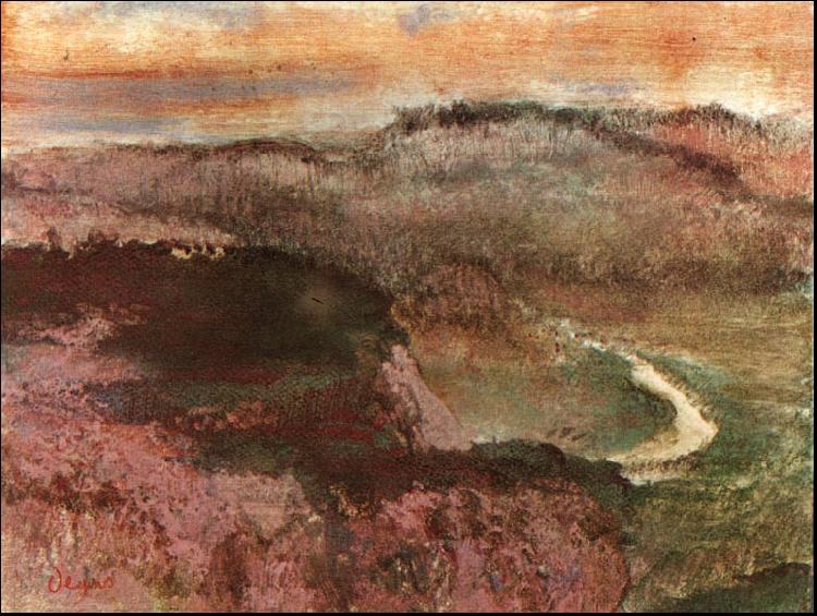 Edgar Degas Landscape with Hills Norge oil painting art